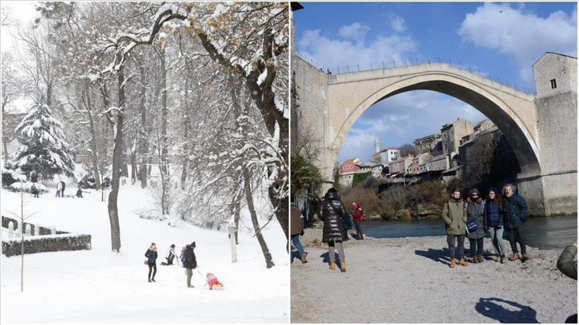 Bosna i Hercegovina: Dok je u Sarajevu padao snijeg, Mostar obasjan suncem