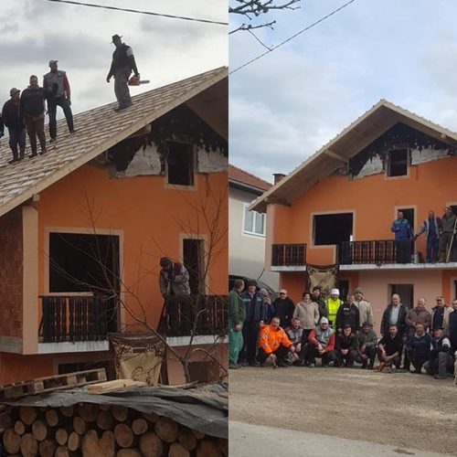 SANSKI MOST: Komšije nakon požara porodici izgradile novi krov