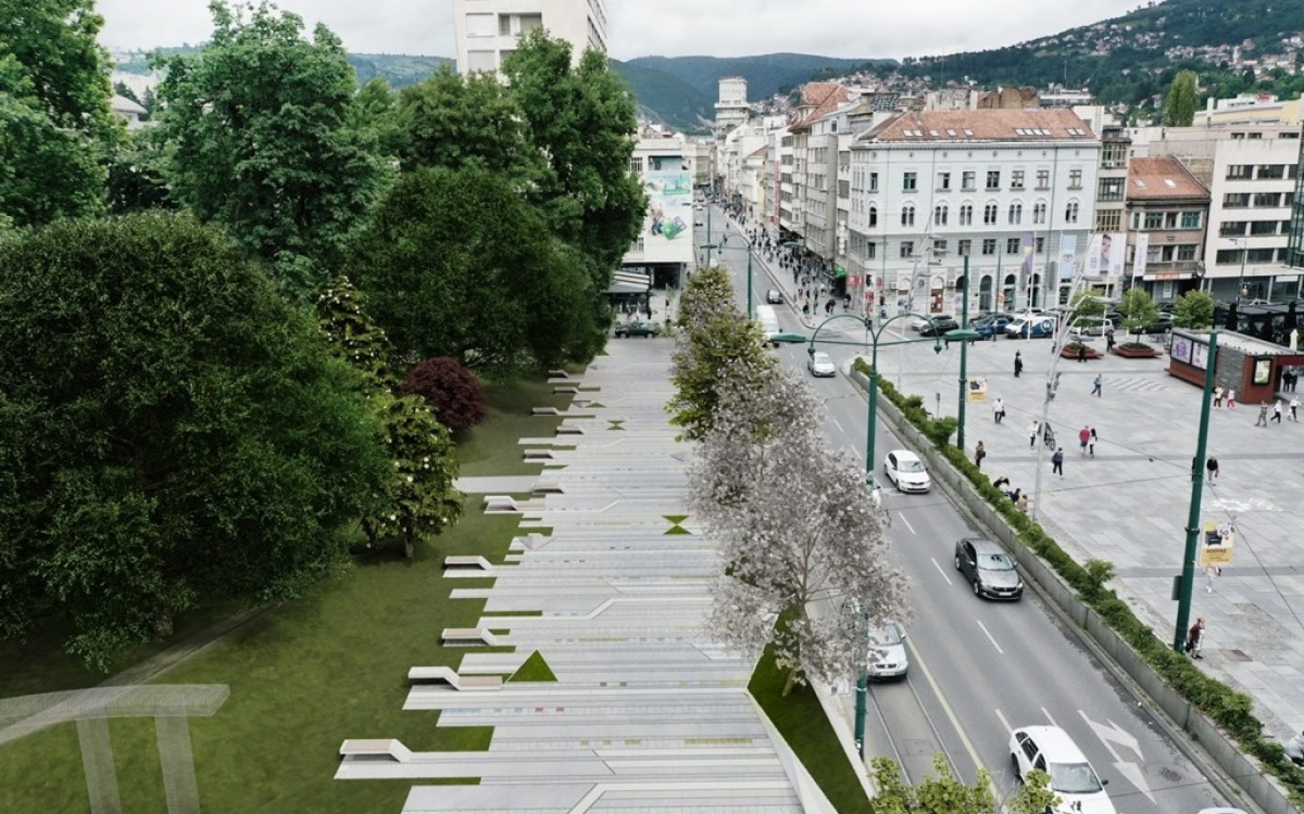 Duž Velikog parka se gradi „Pješačka zona-Sarajevski ćilim“