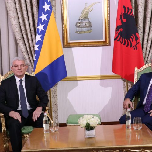 Predsjedavajući bosanskog Predsjedništva u Albaniji: Svečani doček, a zatim sastanci (Video)