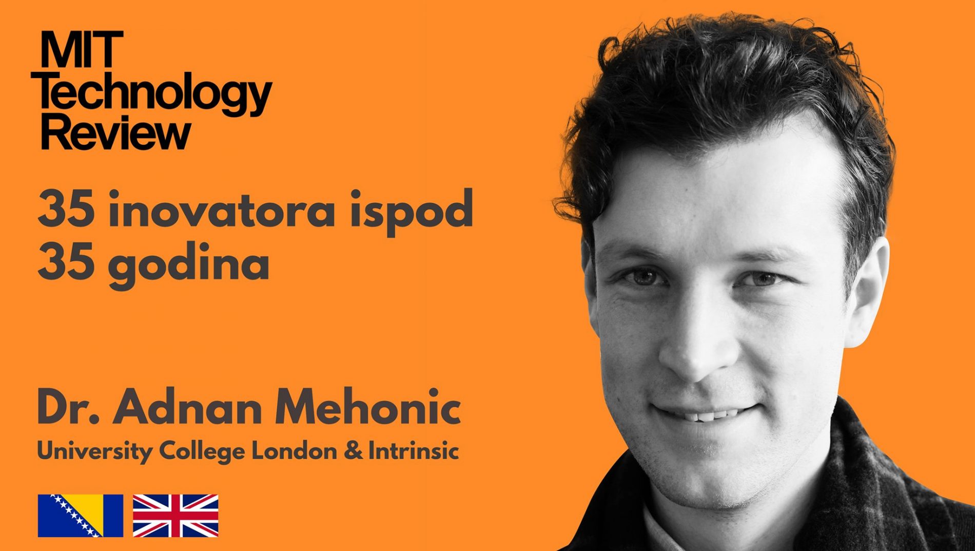 MIT Technology Review: Adnan Mehonić među “35 inovatora ispod 35 godina”