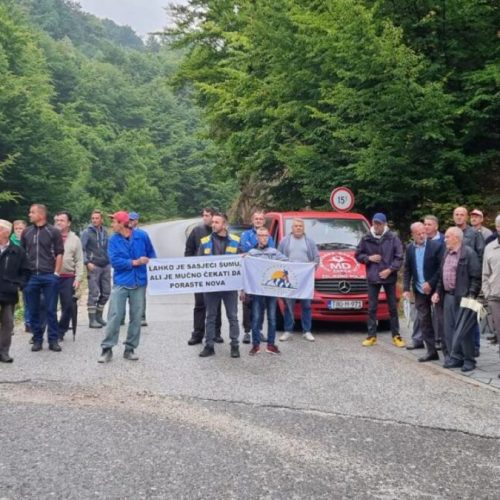 Protesti mještana Željeznog Polja zbog sječe šume