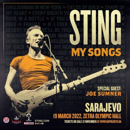 Sting prvi put u Sarajevu 19. marta 2022.
