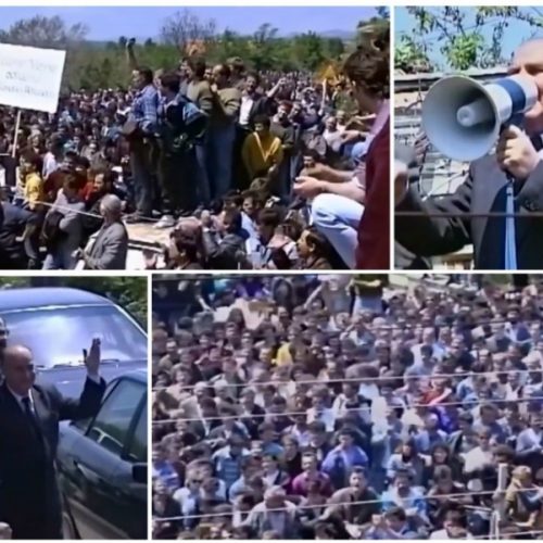 ‘Alija. Alija…’ Kako je predsjednika Izetbegovića dočekao Široki Brijeg 9. maja 1991. (Video)