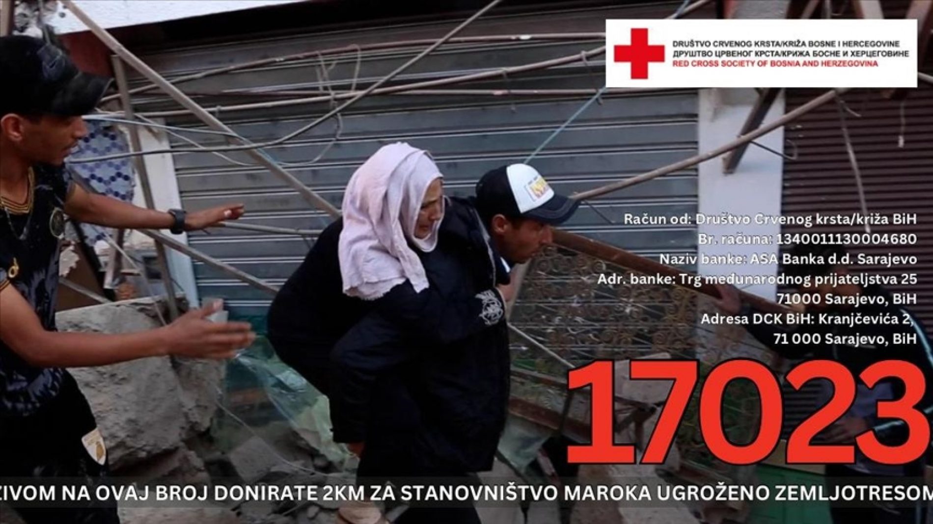 Društvo Crvenog krsta/križa BiH aktiviralo humanitarni broj za stanovništvo Maroka