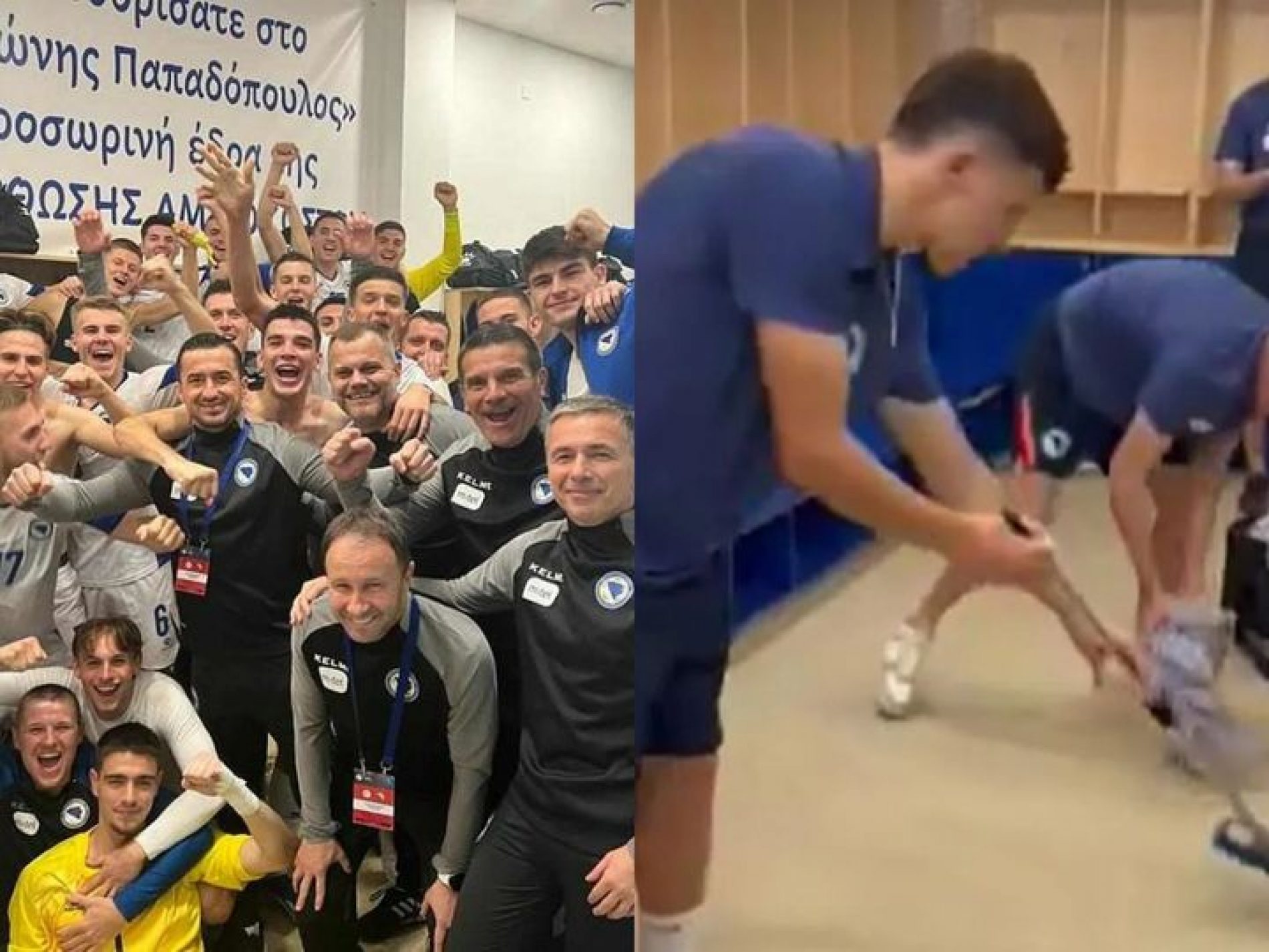 Mladi bosanski fudbaleri proslavili pobjedu na Kipru, pa očistili svlačionicu