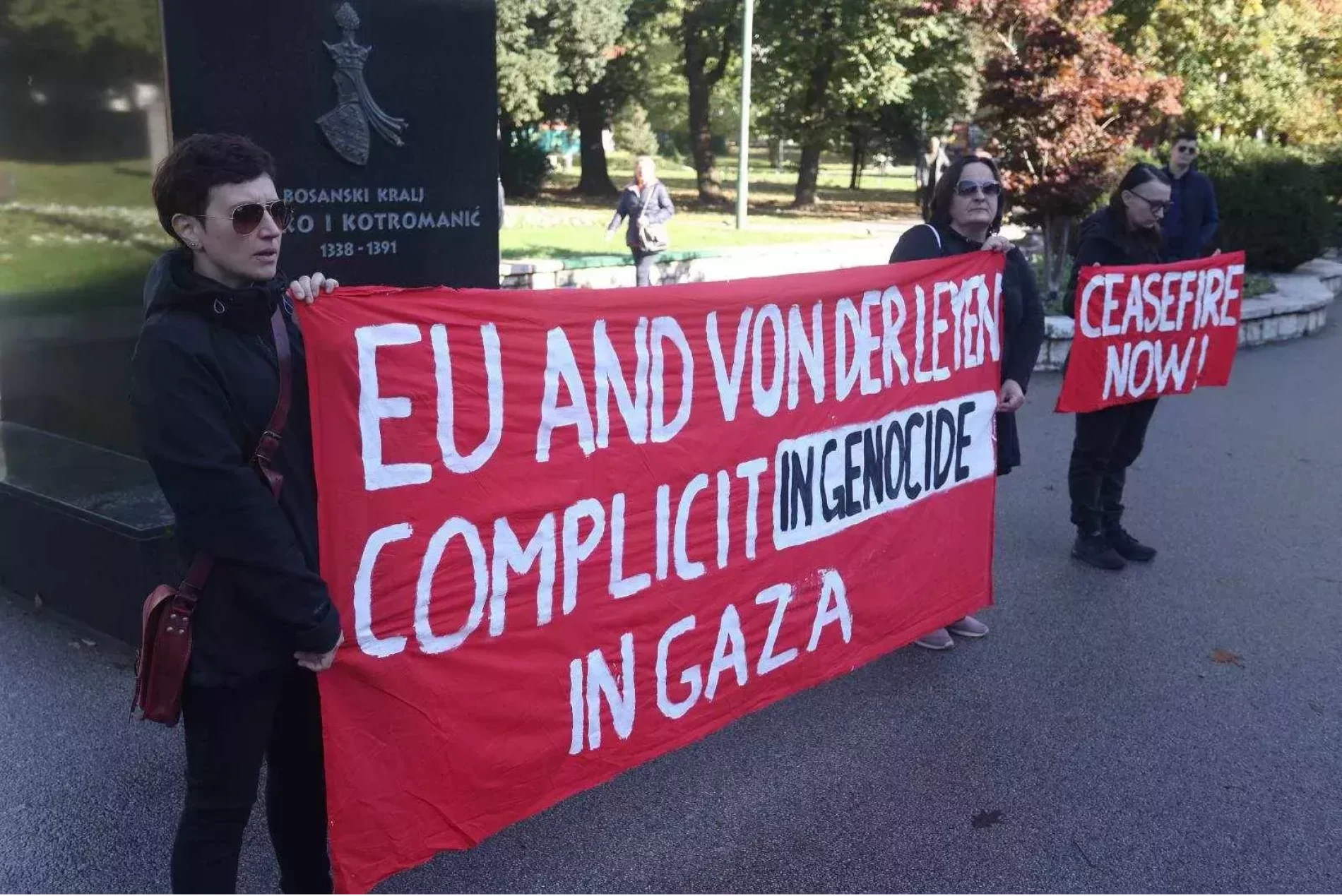 Ursulu von der Leyen dočekala poruka: EU je saučesnik u genocidu u Gazi