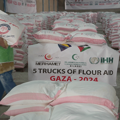 „Merhamet“ uputio 100 tona brašna ugroženom stanovništvu Gaze